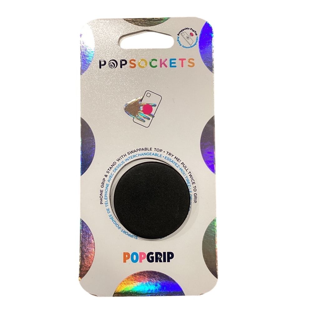 PopSockets PopGrip Phone Grip & Stand Black Swappable Top New in Package‎